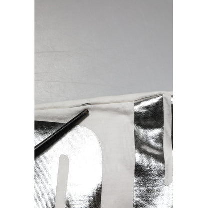 Dolce & Gabbana White Metallic Print Cotton CrewNeck T-shirt
