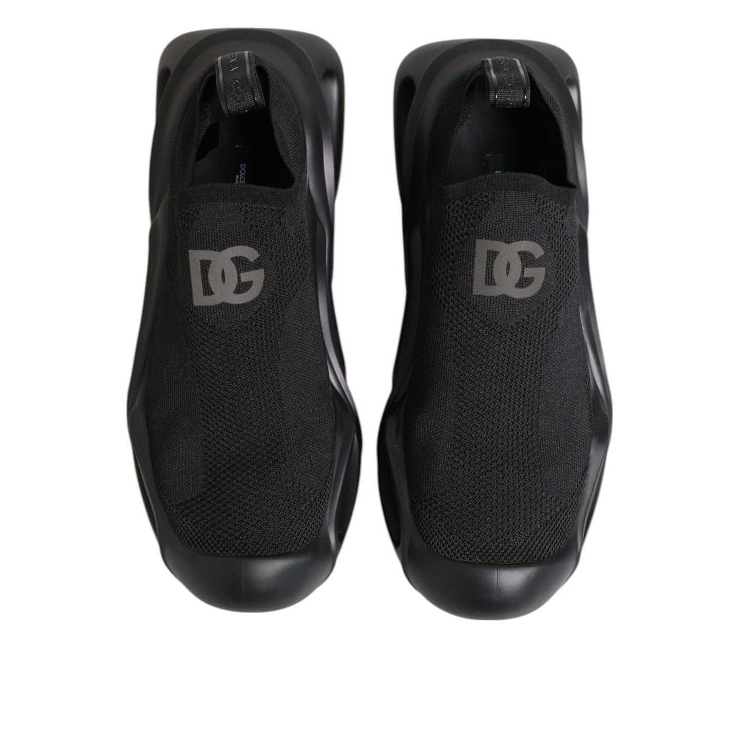 Dolce & Gabbana Black Slip On Wave Low Top Men Sneaker Shoes