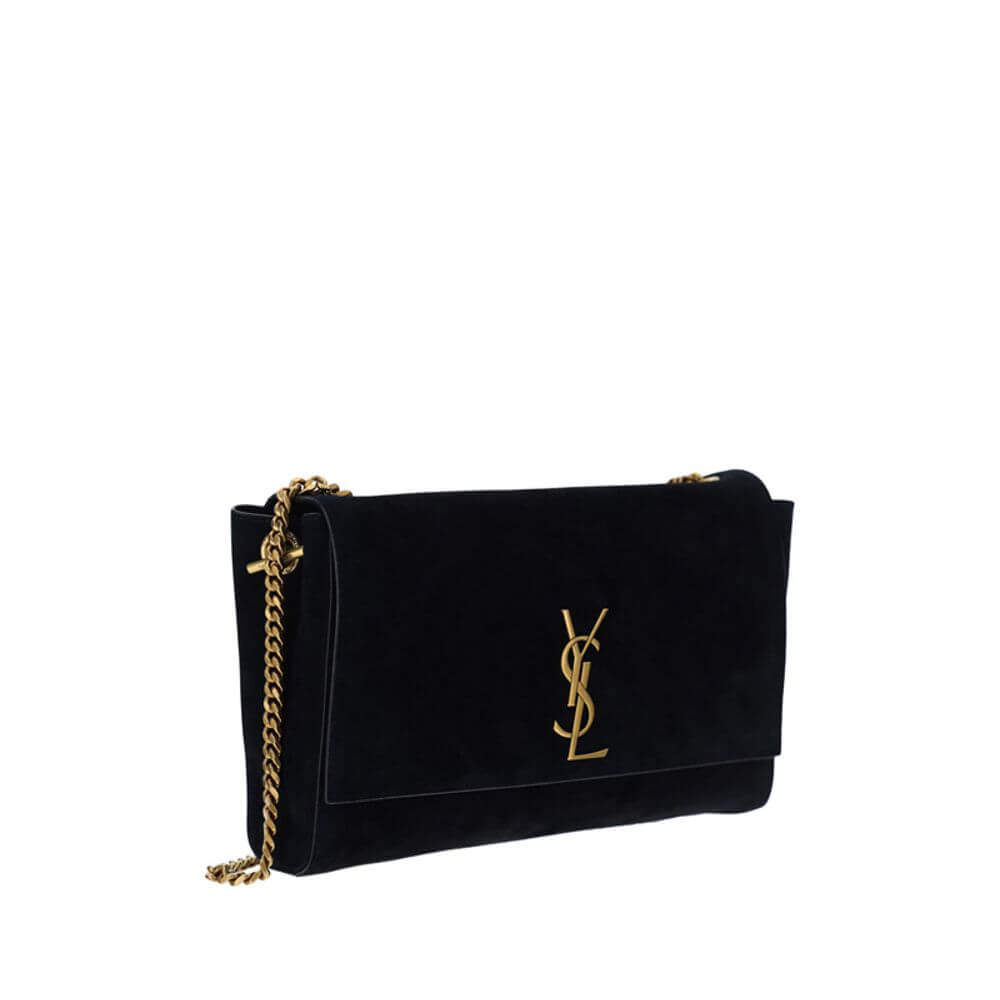 Saint Laurent Black Calf Leather Bos Taurus Shoulder Bag