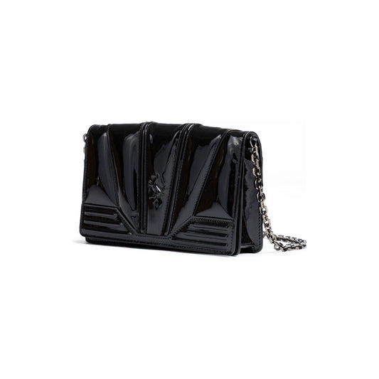Ferrari Black GT patent leather bag with chain FE8056121179004