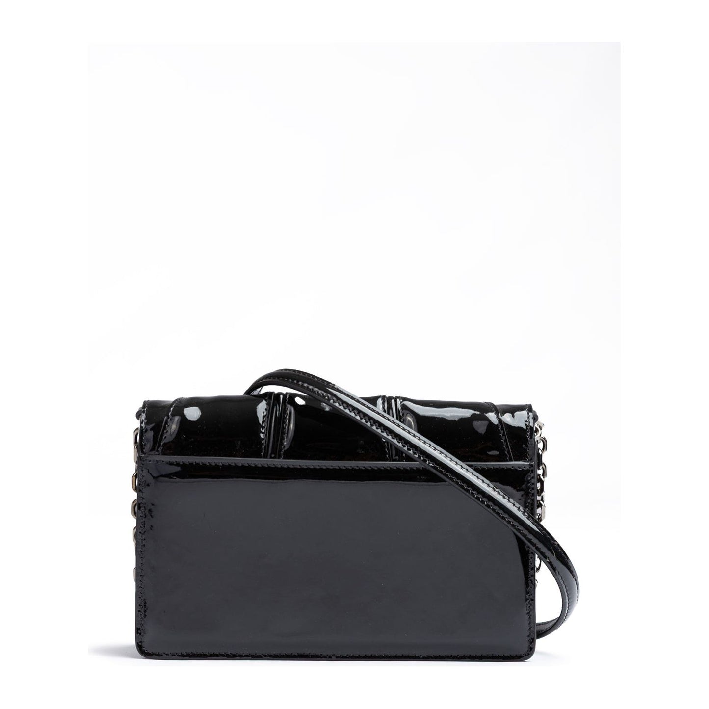 Ferrari Black GT patent leather bag with chain FE8056121179004