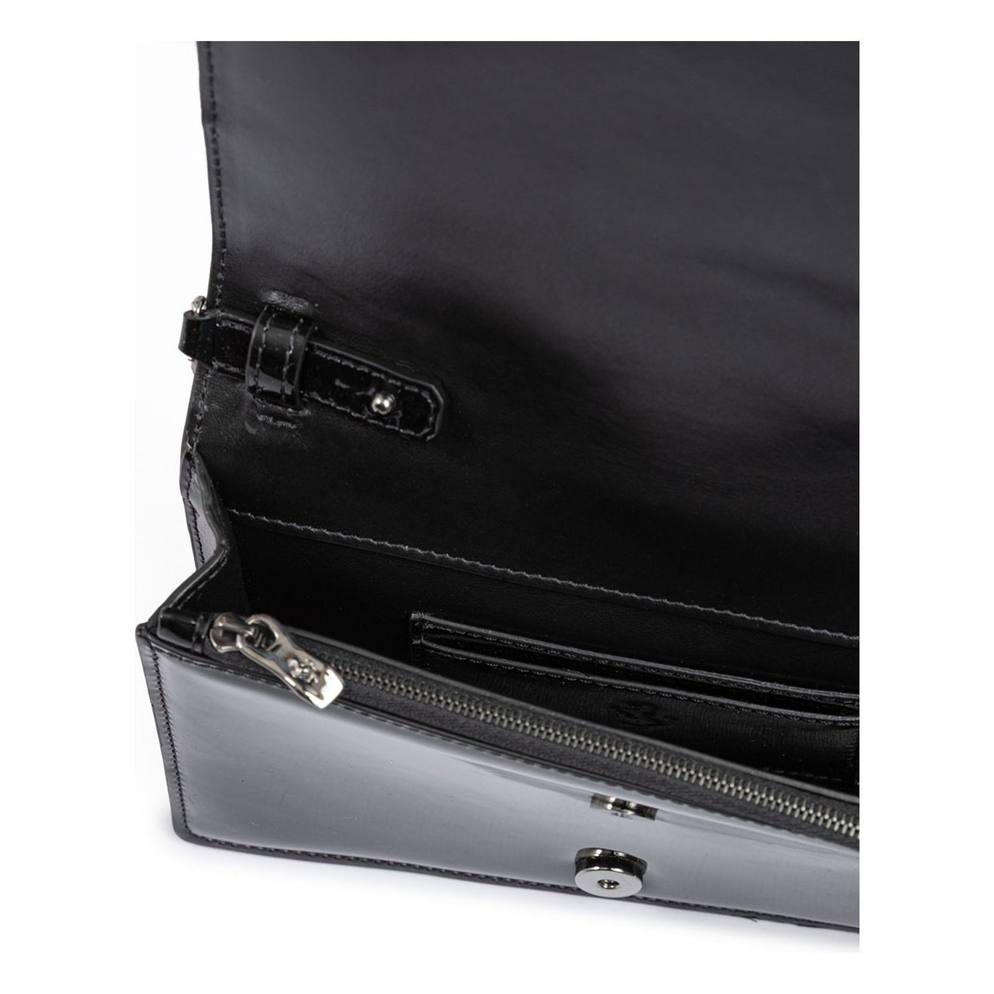 Ferrari Black GT patent leather bag with chain FE8056121179004