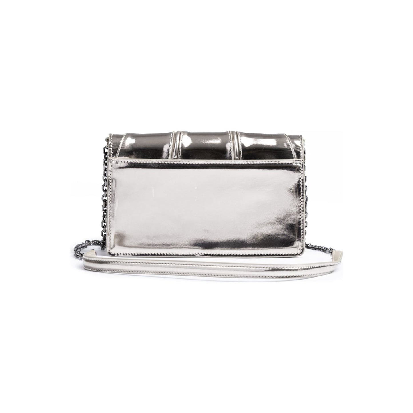 Ferrari Metal Silver GT patent leather bag with chain FE8056121179097