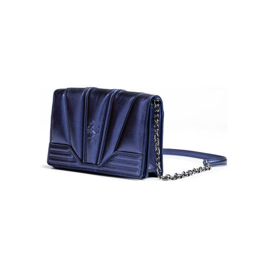 Ferrari Metal blue GT patent leather bag with chain FE8056121179073
