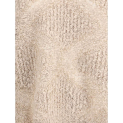 Close-up of Giorgio Armani Cream Cashmere Cashmere Sweater showing texture and elegant design.