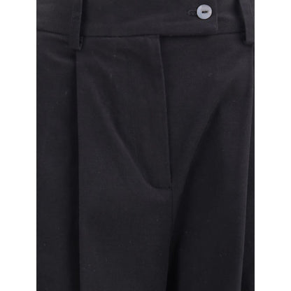 Ella Black Cotton Casual Pants