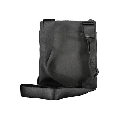 Calvin Klein Black Polyester Shoulder Bag with adjustable strap, external and internal pockets, and contrasting details.