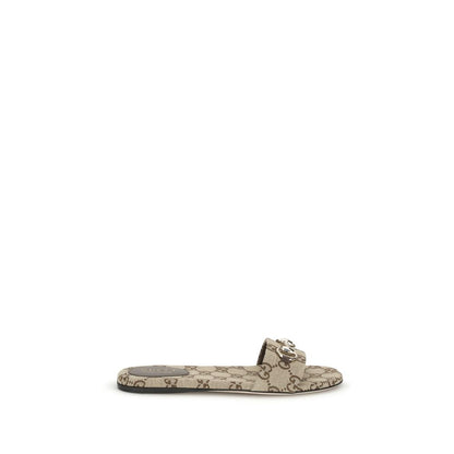 Gucci Beige Cotton Sandals