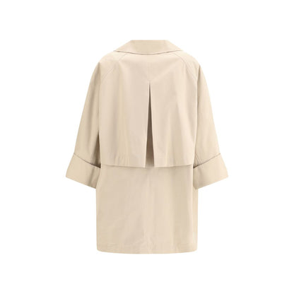 Brunello Cucinelli Beige Cotton Coat 1728,72470364320,Beige,Brunello Cucinelli,Clothing,Coats - Jackets & Coats - Clothing,IT36 | XS,IT38 | S,IT40 | M,IT44 | L,Jackets & Coats - Clothing,New with tags,Women