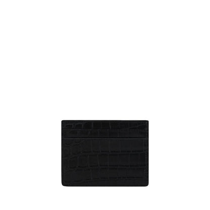 Saint Laurent Black Calf Leather Bos Taurus Wallet with animal-effect print and brand monogram, AW25 collection.