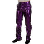 Dolce & Gabbana Purple Metallic Nylon Straight Trouser Pants PAN74277-46