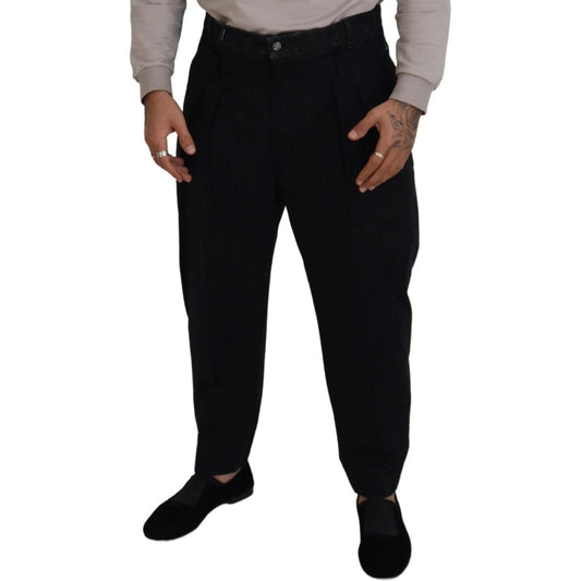 Dolce & Gabbana Black CottonStretch Loose DenimTrouser Jeans