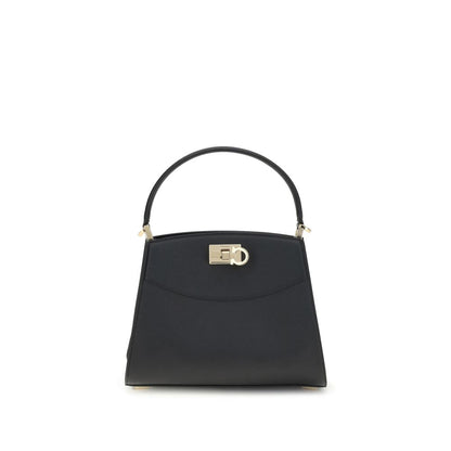 Ferragamo Black Calf Leather Bos Taurus Handbag