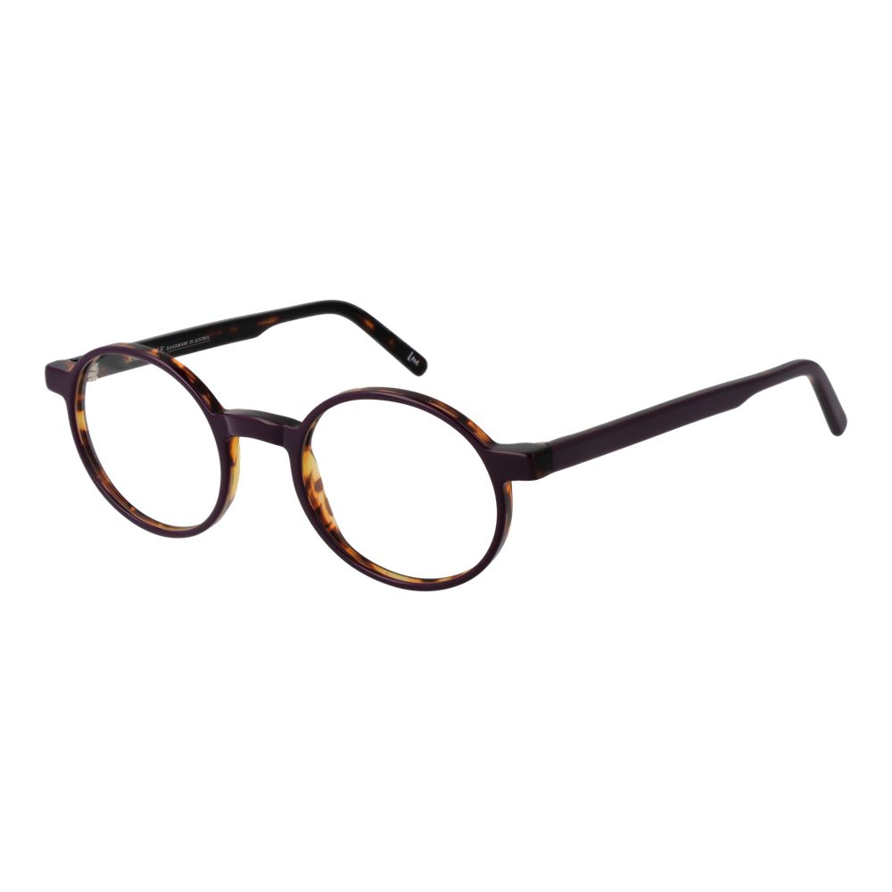 Andy Wolf Purple Unisex Glasses Frame, acetate full-rim panto style with demo lenses, includes branded case