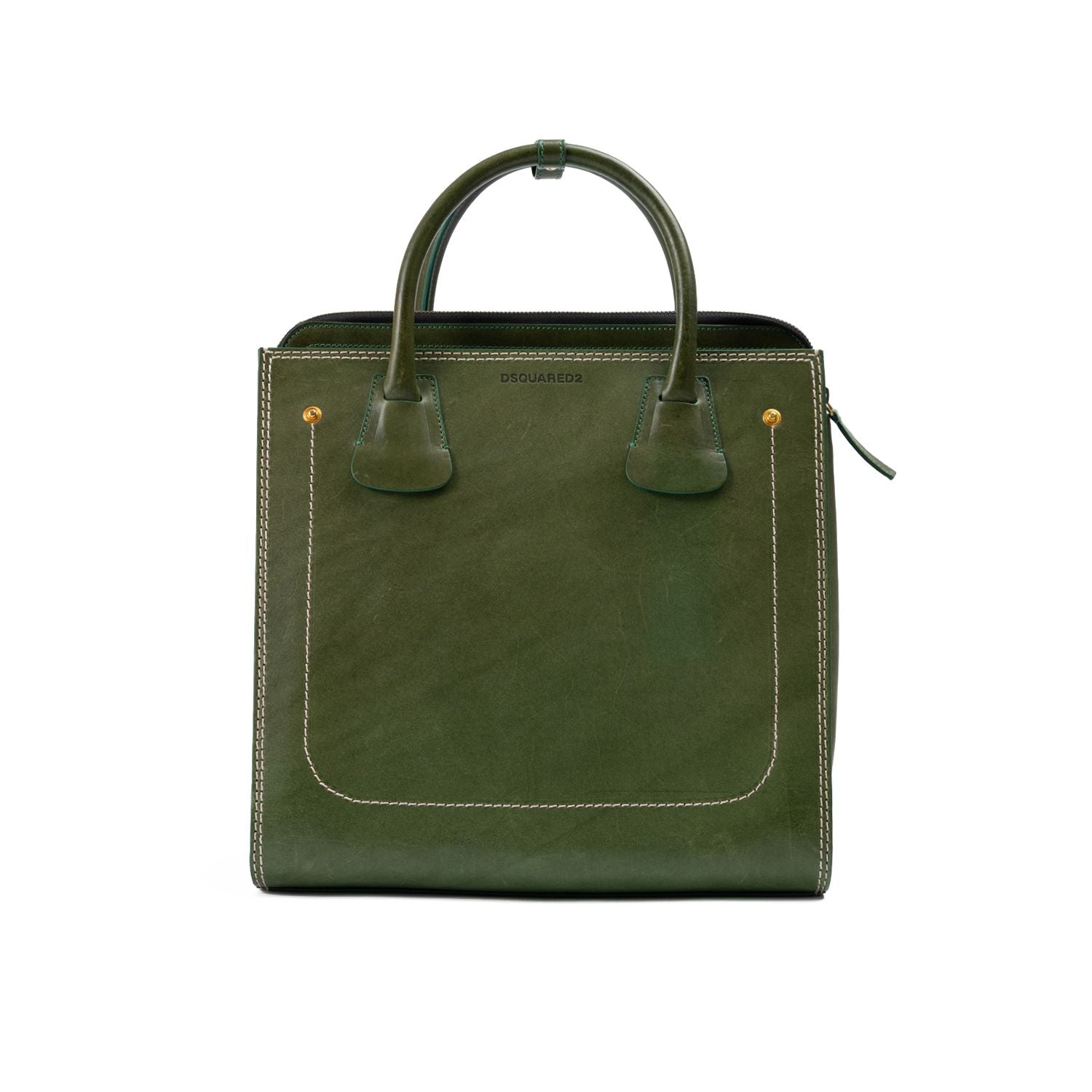 Front view with bag zipped and handles upright.