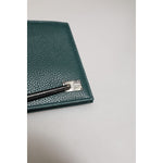 Dolce & Gabbana Green Leather DG Logo Engrave Men Bifold Card Holder Wallet with metal logo plaque