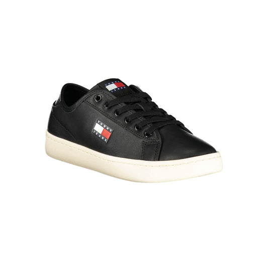 Tommy Hilfiger Black Leather Women's Sneaker TO-39388-EU36/US6