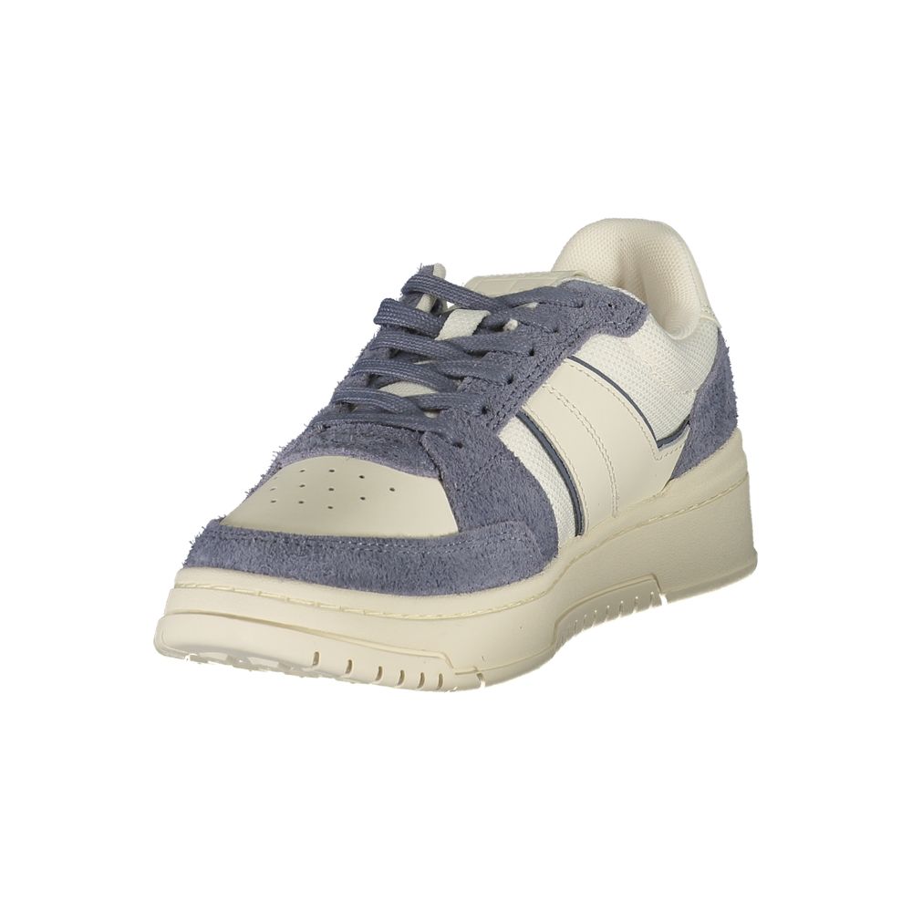 Tommy Hilfiger White Leather Men Sneaker with blue accents, stylish and comfortable for the modern trendsetter.