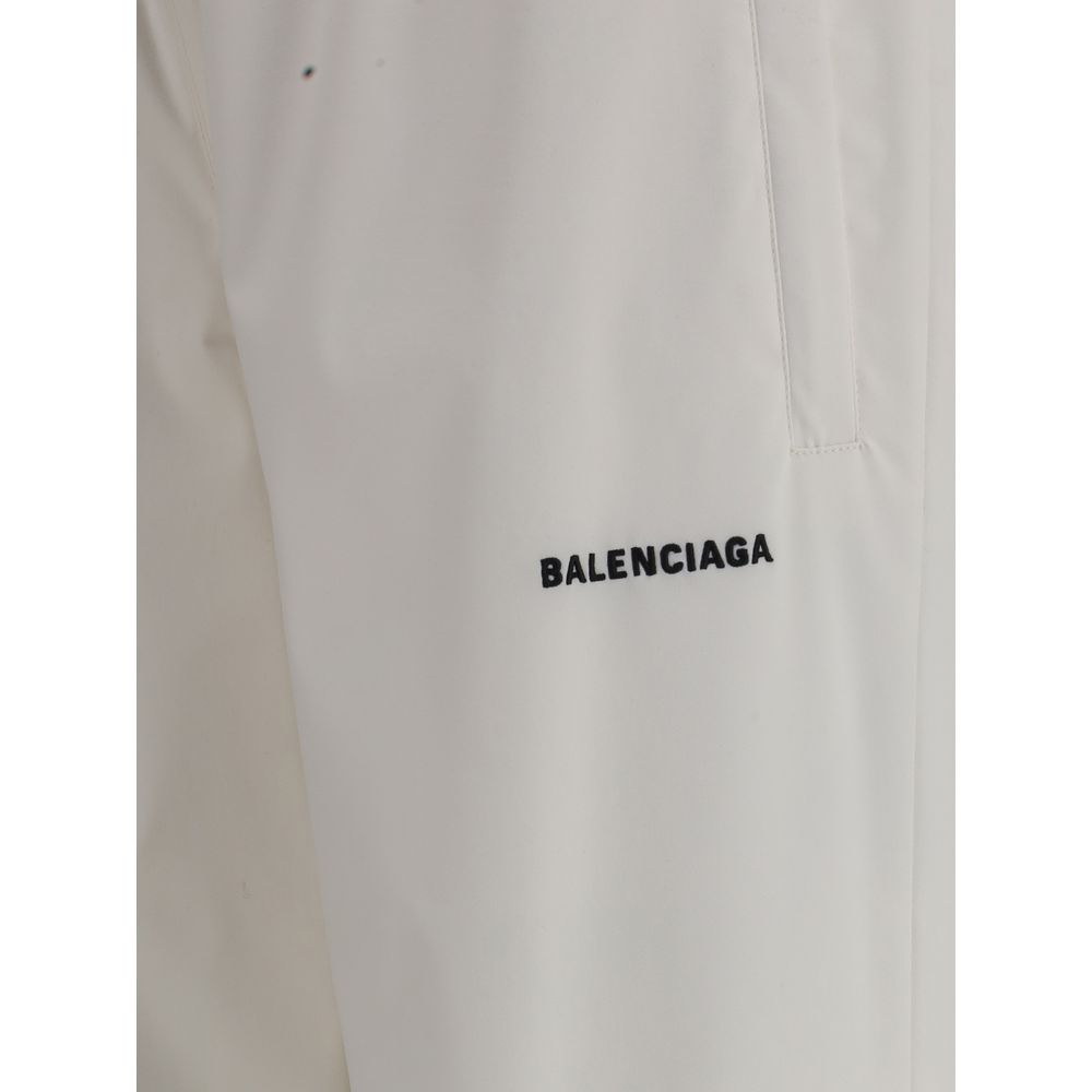 Balenciaga White Polyester Joggers (Workout Pants)