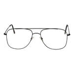 Andy Wolf Black Unisex Glasses Frame, metal full-rim aviator style with black color, 60-18-145 size, perfect for any gender.