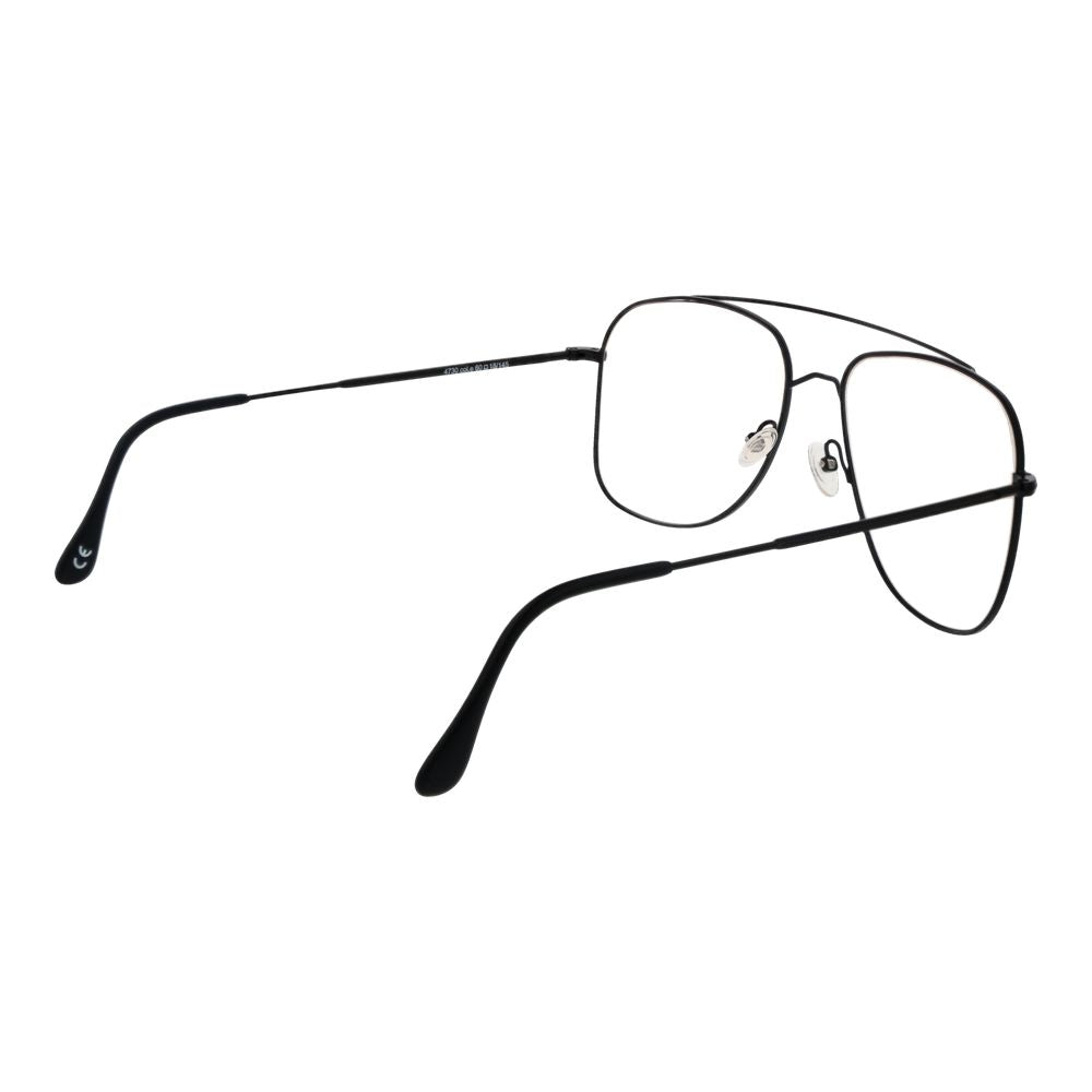 Andy Wolf Black Unisex Glasses Frame with full-rim metal black design and aviator style. Size 60-18-145, includes demo lenses.