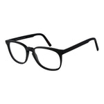 Andy Wolf Black Unisex Glasses Frame, full-rim acetate, demo lenses, size 52-17-145, panto style with branded case.