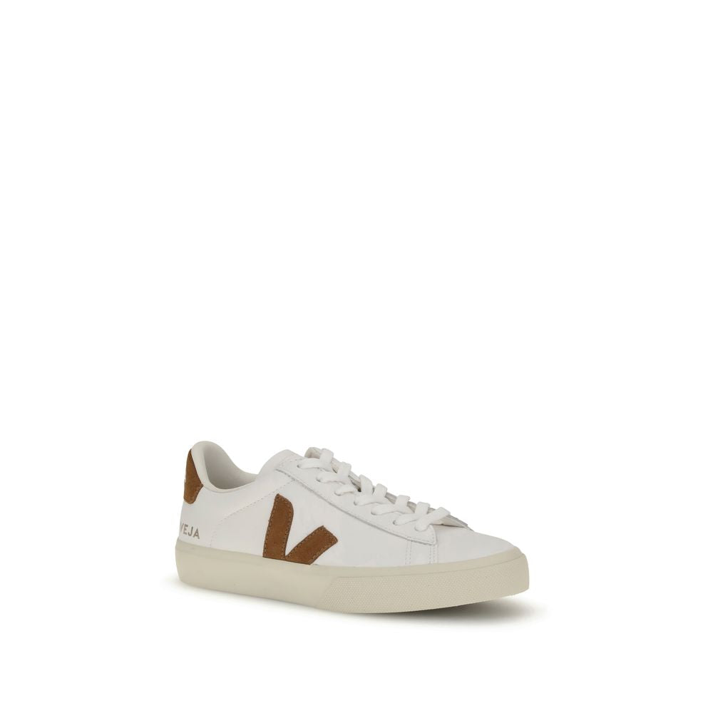 Veja White Leather Low Top Sneakers featuring side-stitched 'V', rounded toe, and flat sole for comfort. AW25 collection.