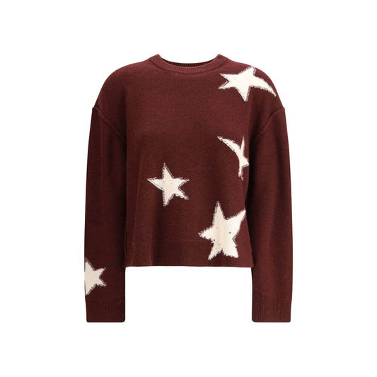 Zadig & Voltaire Bordeaux Cashmere Cashmere Sweater with star design, relaxed fit, elastic drawstring, AW25, 100% cashmere material.