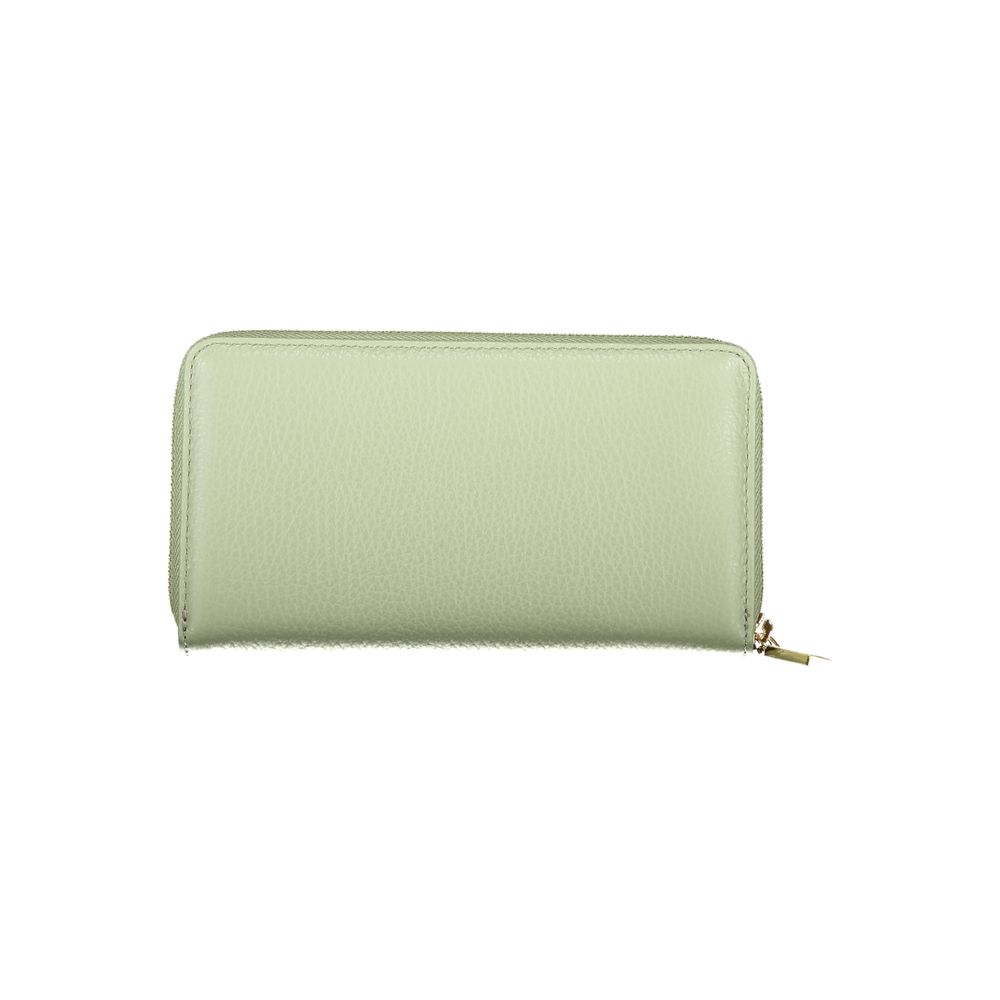 Coccinelle Green Leather Women Wallet with zip closure