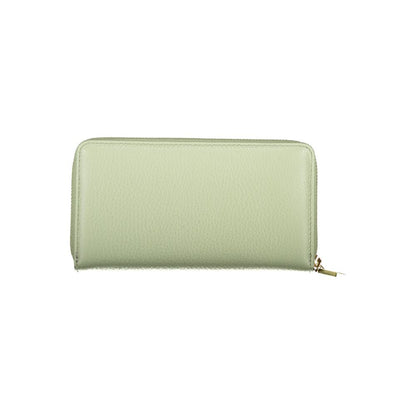 Coccinelle Green Leather Women Wallet with zip closure