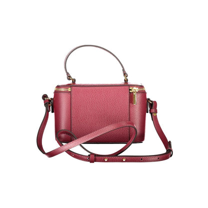 Coccinelle Purple Leather Women Handbag with chic handle and adjustable strap, featuring a secure swivel and zip closure.
