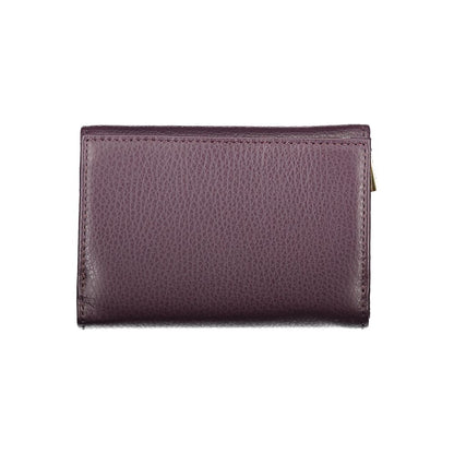 Coccinelle Purple Leather Women Wallet, Italian-made with compartments and coin pocket, showcases premium style and functionality.