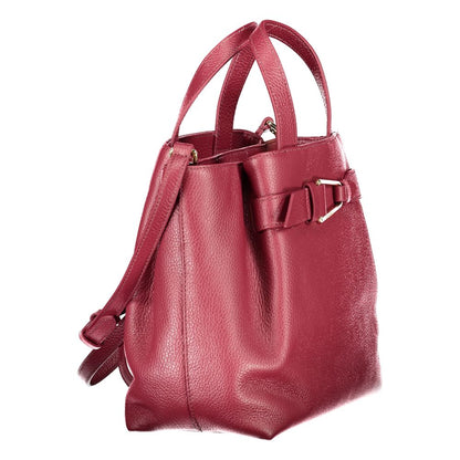 Coccinelle Purple Leather Women Handbag with adjustable shoulder strap and elegant design showcasing Italian craftsmanship.