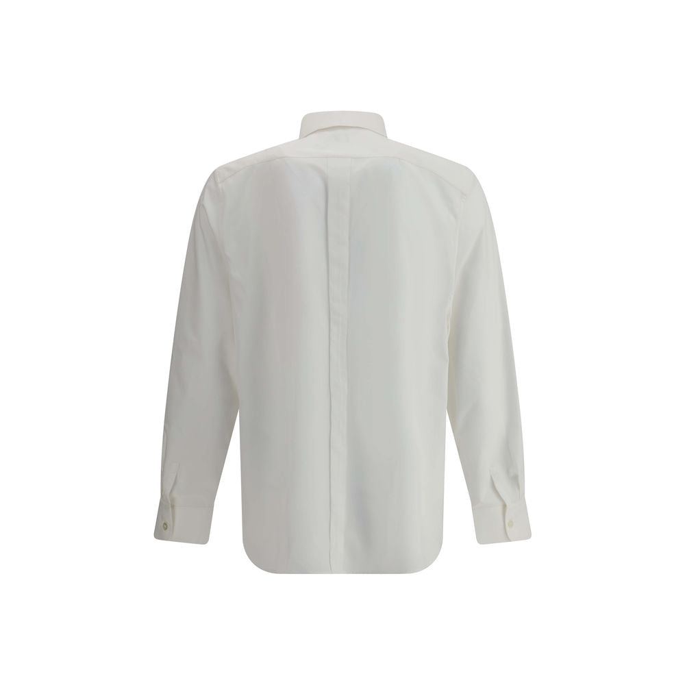 Back view of Saint Laurent White Cotton Dress Shirt with classic collar and concealed buttons.