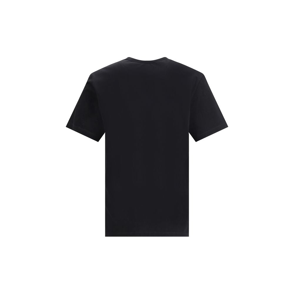 Dsquared² Black Cotton T-Shirt with ribbed crew neck and brand monogram, featuring a clean and urban contemporary style.