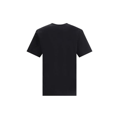 Dsquared² Black Cotton T-Shirt with ribbed crew neck and brand monogram, featuring a clean and urban contemporary style.
