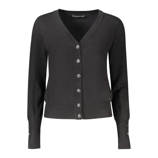 Guess Jeans Black Viscose Women Cardigan