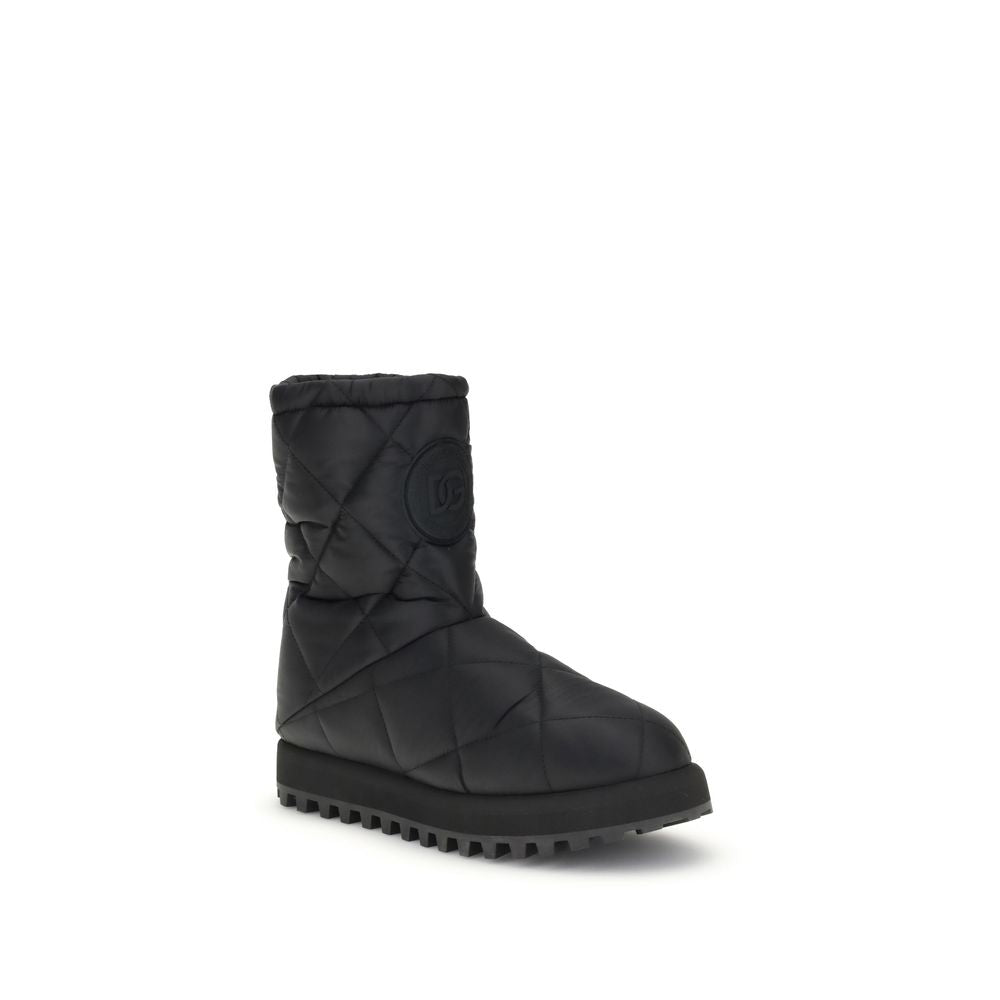 Dolce & Gabbana Black Polyamide Flat Boots
