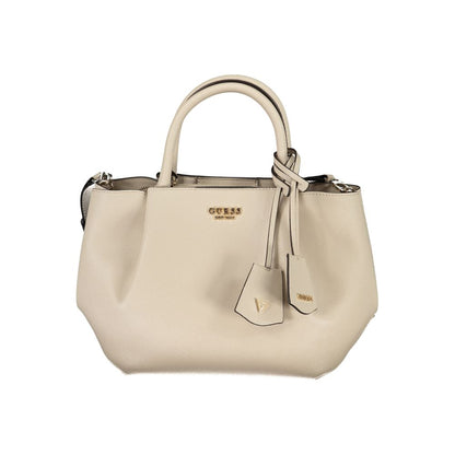 Guess Jeans Beige Polyethylene Women Handbag with elegant design and dual compartments