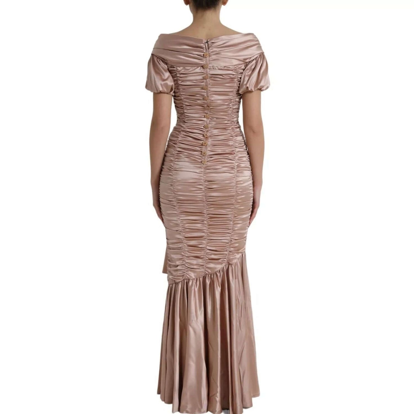 Dolce & Gabbana Pink Silk Stretch Sheath Mermaid Gown Dress