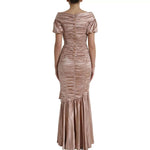 Dolce & Gabbana Pink Silk Stretch Sheath Mermaid Gown Dress