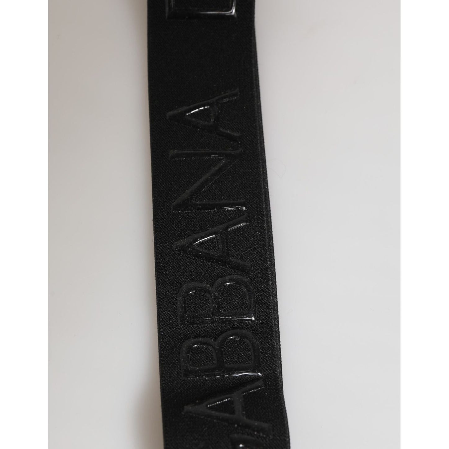Dolce & Gabbana Black Polyester Stretch Rubberised DG Logo Men Keychain