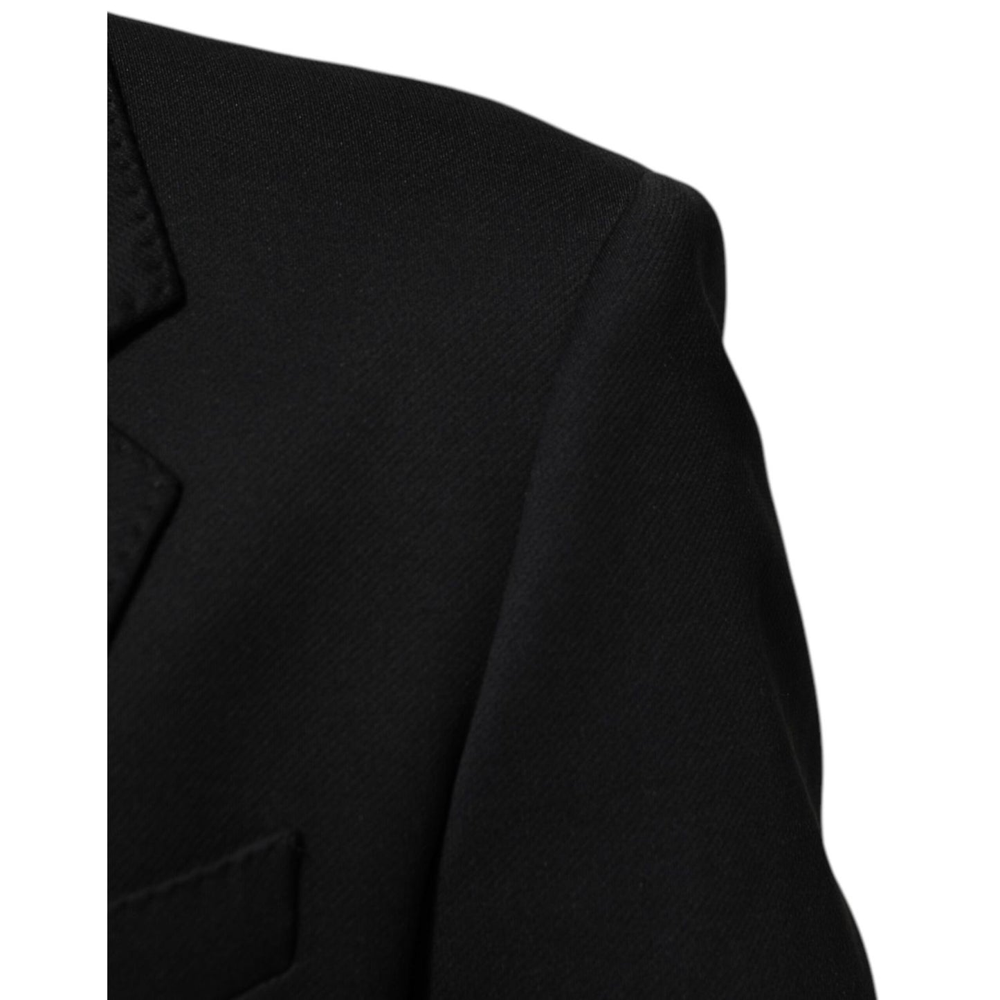 Dolce & Gabbana Dark Blue Cotton Men Jacket Coat Blazer Suit