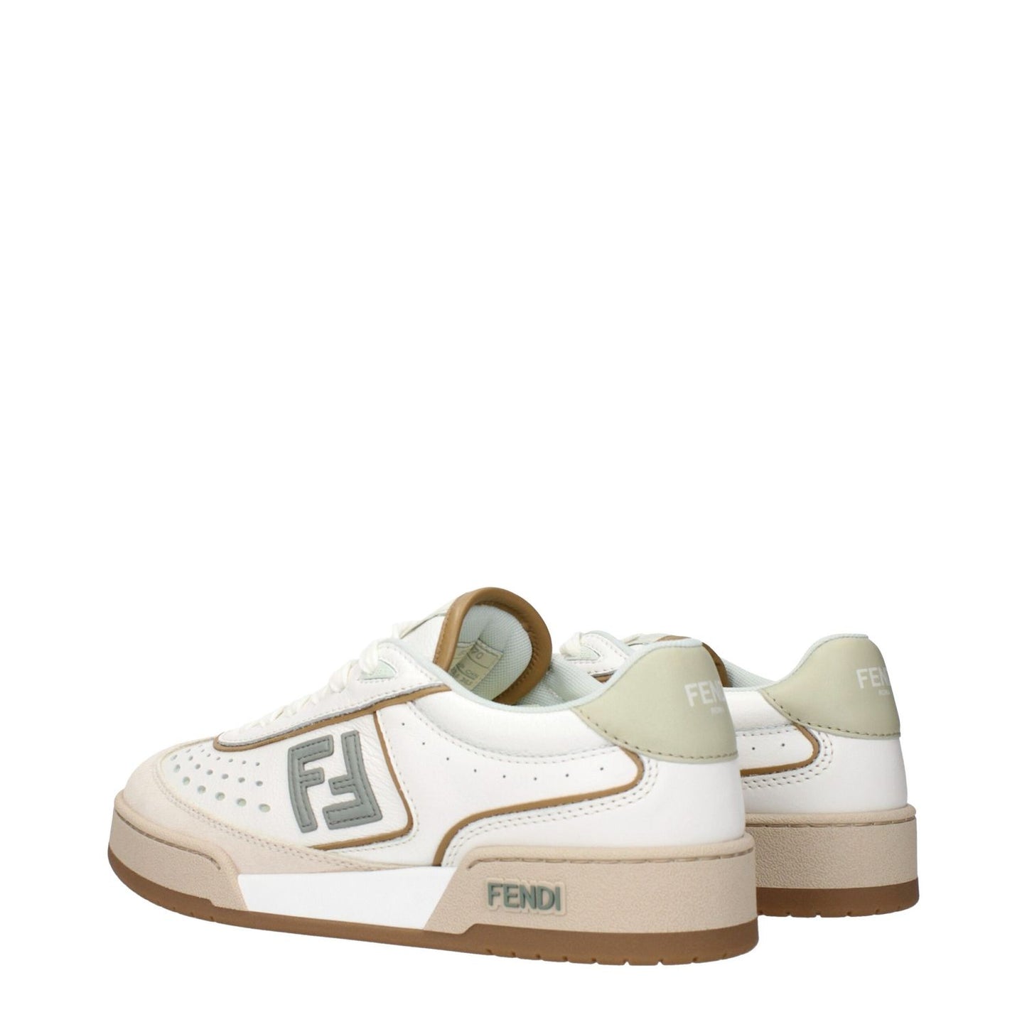 Fendi White Leather Low Top Sneakers