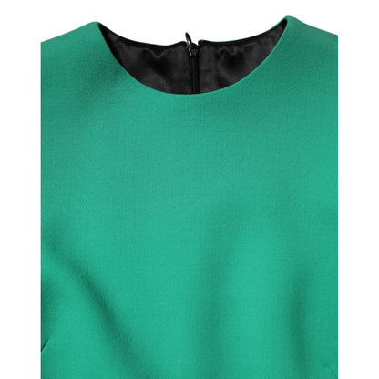 Dolce & Gabbana Green Viscose Acetate Mini Long Sleeve Dress