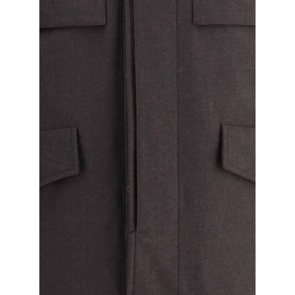MooRER Brown Fleece Wool Coat