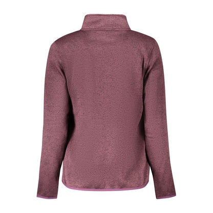 Back view of Norway 1963 Purple Polyester Sweatshirt with long sleeves, contrasting details, and embroidery.