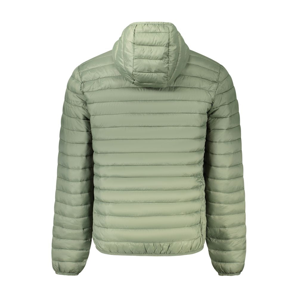 North Sails Green Polyester Men's Jacket with hood and padding, front view