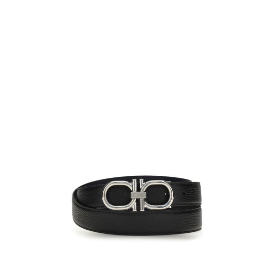 Ferragamo Black Calf Leather Bos Taurus Regular Belt