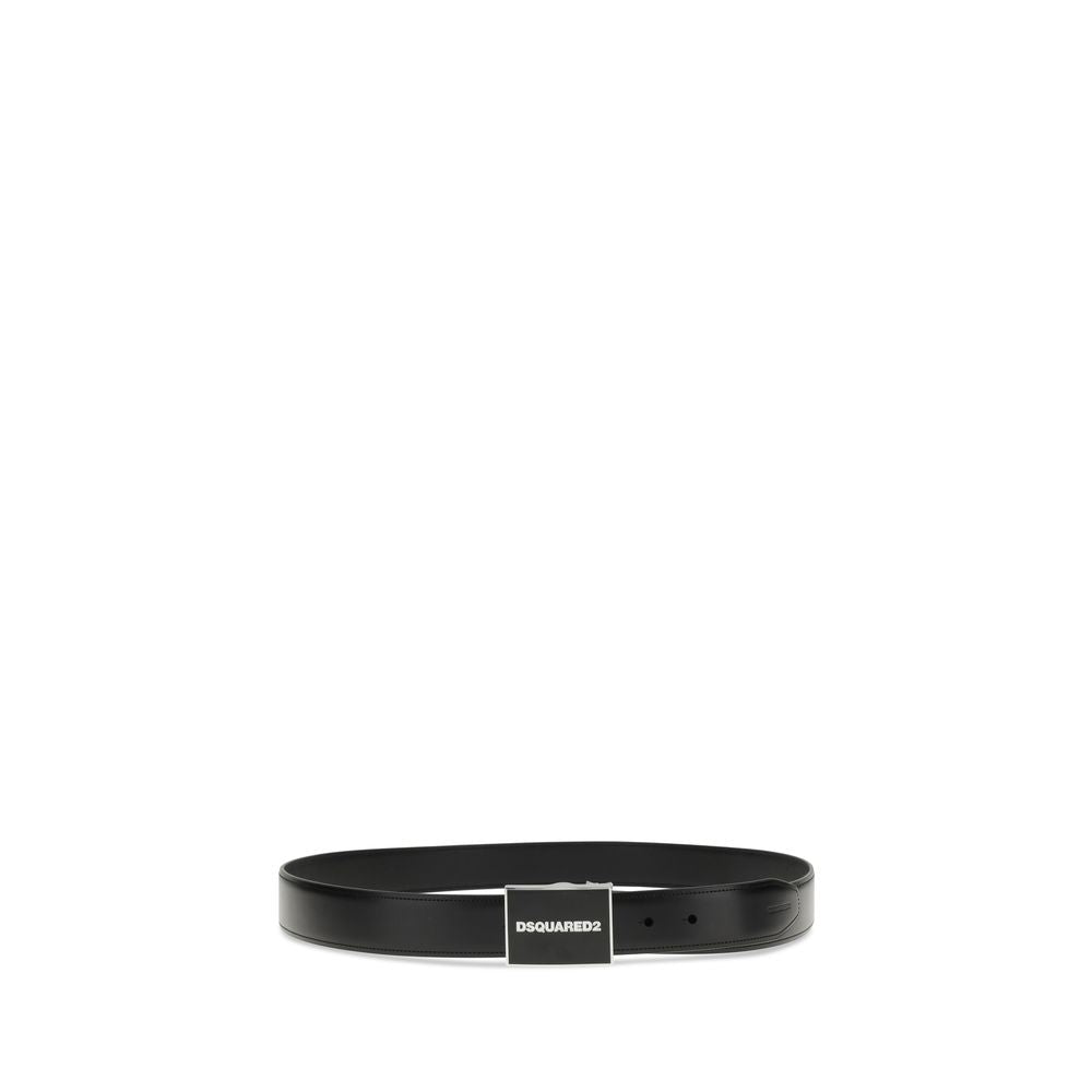 Dsquared² Black Calf Leather Bos Taurus Regular Belt with interchangeable buckles, part of Dsquared² 4-in-1 Belt Gift Box.